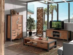 Table basse en teck naturel 2 tiroirs 110x70x35cm CANADA