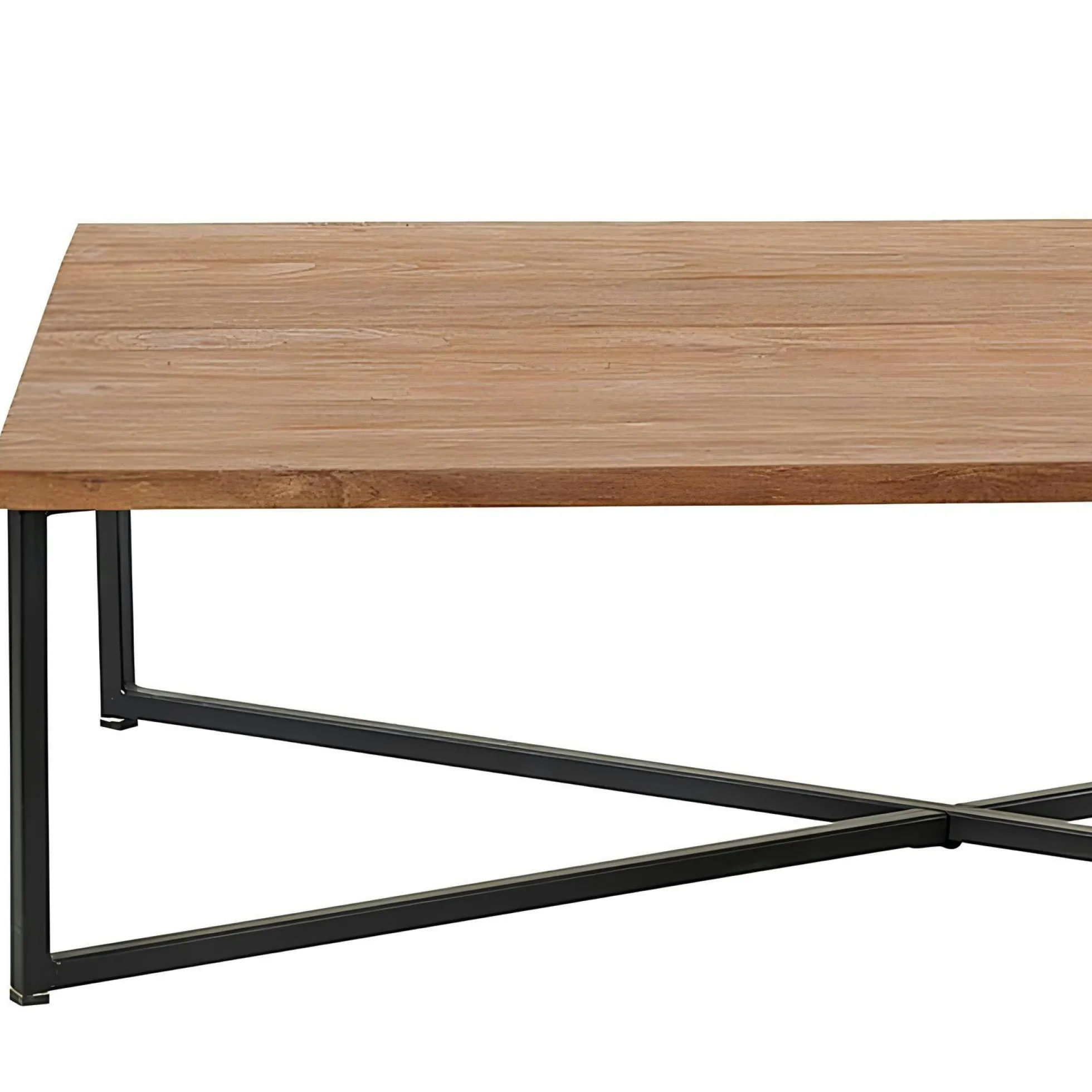 Table basse en teck pieds croisés métal PUNE