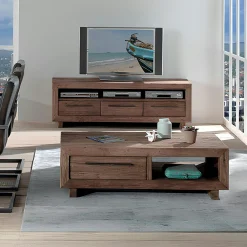 Table basse en teck recyclé naturel KERALA