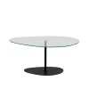 Table basse en verre, forme triangle organique TULUM
