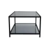 Table basse en verre fumé rectangulaire, 2 plateaux TULUM
