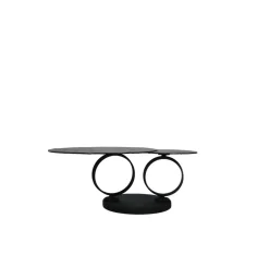 Table basse en verre ondulé noir LIGURIE