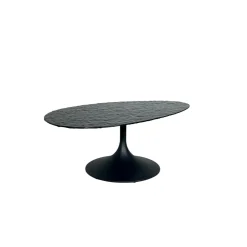 Table basse en verre ondulé noir - forme organique LIGURIE