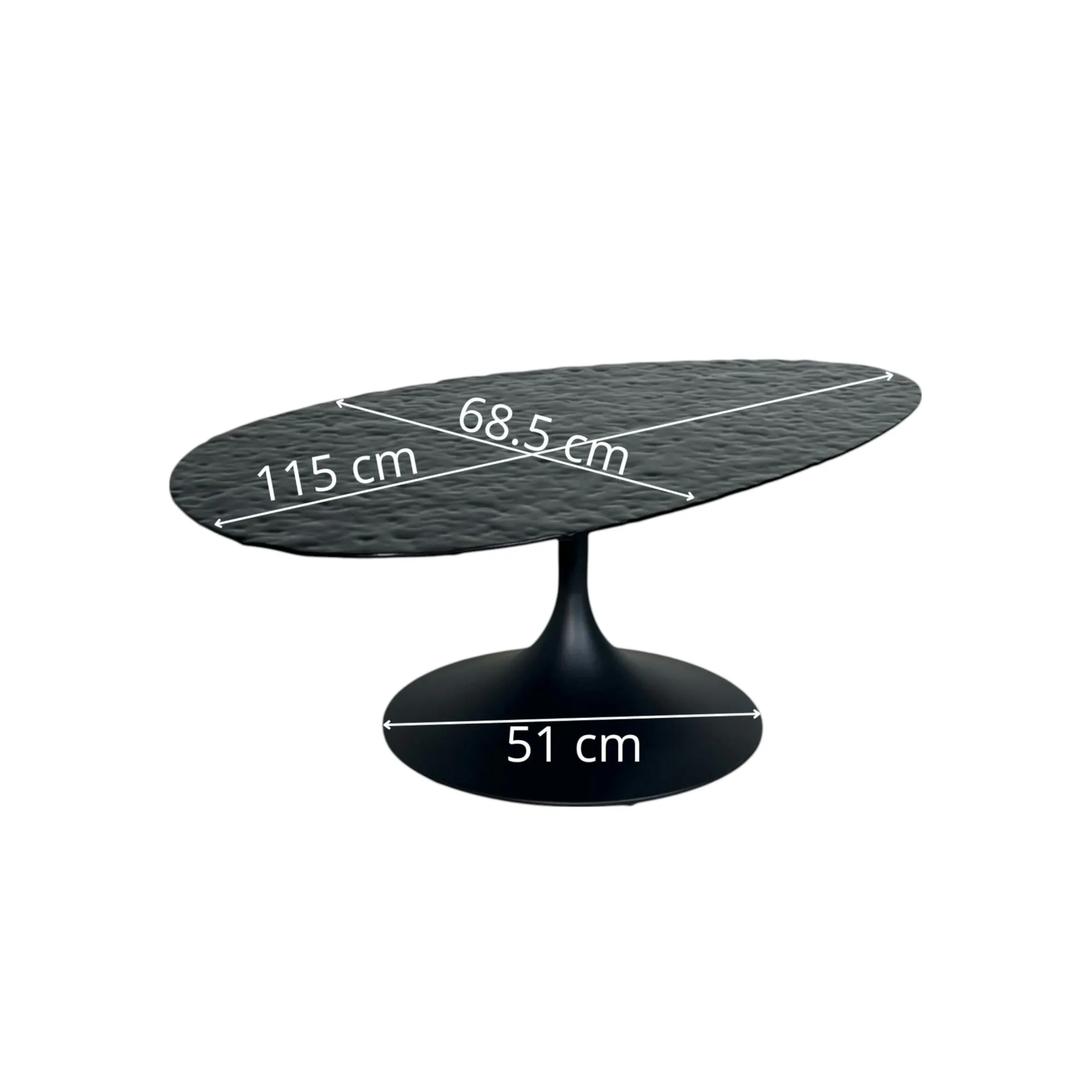 Table basse en verre ondulé noir - forme organique LIGURIE