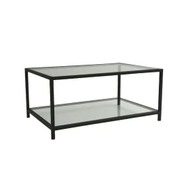Table basse en verre rectangulaire, 2 plateaux TULUM