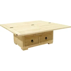 Table basse extensible hévéa massif 110cm MAORI