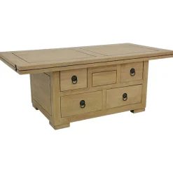 Table basse extensible hévéa massif 110cm MAORI