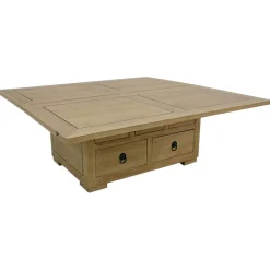 Table basse extensible hévéa massif 110cm MAORI