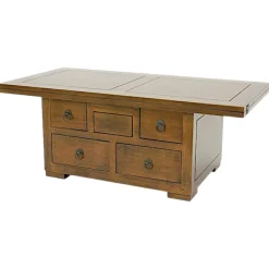 Table basse extensible hévéa massif 110cm MAORI