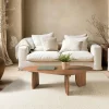 Table basse forme organique 120x80cm en bois de teck recyclé SWING