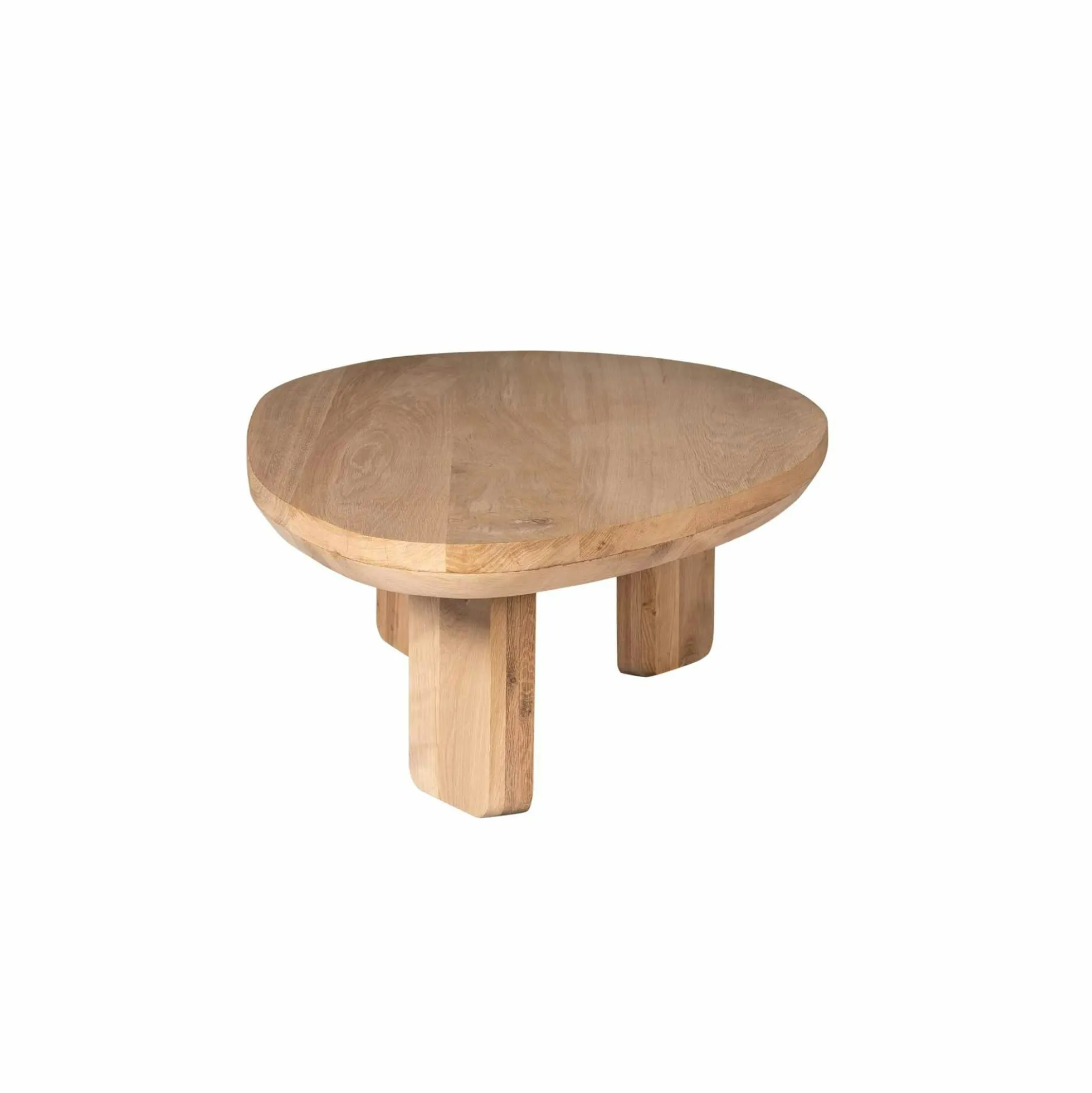Table basse galet en bois clair à pieds larges LEXTON