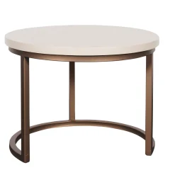 Table basse gigogne bois sable pied bronze (lot de 3) CORTINA