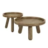 Table basse gigogne à bords hauts en bois de manguier (lot de 2) CREEK