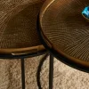 Table basse gigogne bronze à plateaux mobiles (lot de 2) KANO