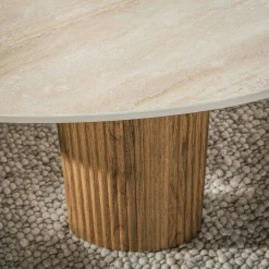 Table basse gigogne céramique 3D pieds rainurés (x2) MAHAL