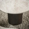 Table basse gigogne céramique 3D pieds foncés (x2) MAHAL