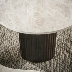 Table basse gigogne céramique 3D pieds foncés (x2) MAHAL