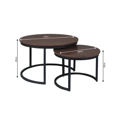 Table basse gigogne décor parquet foncé (lot de 2) LEXTON