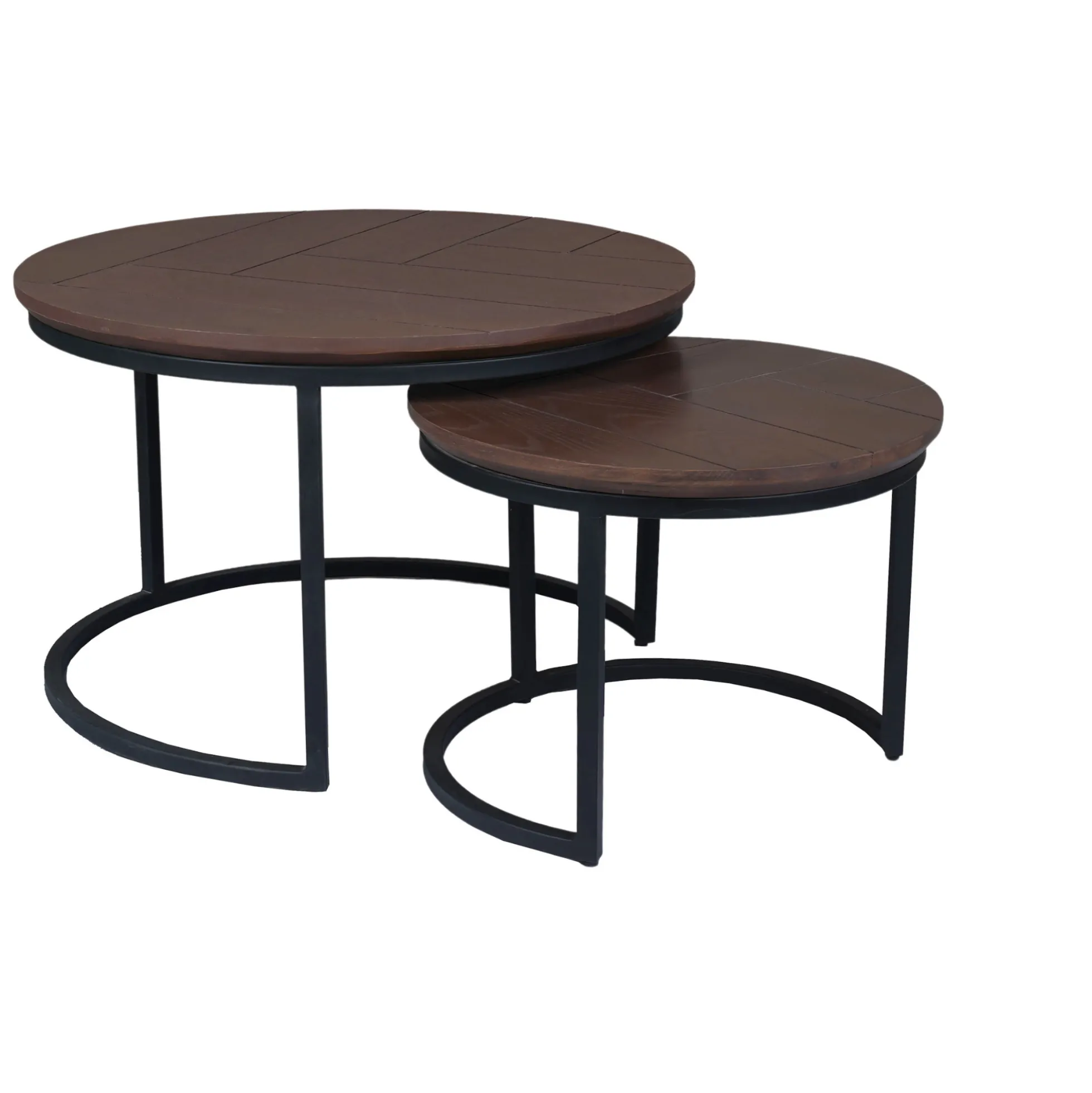 Table basse gigogne décor parquet foncé (lot de 2) LEXTON