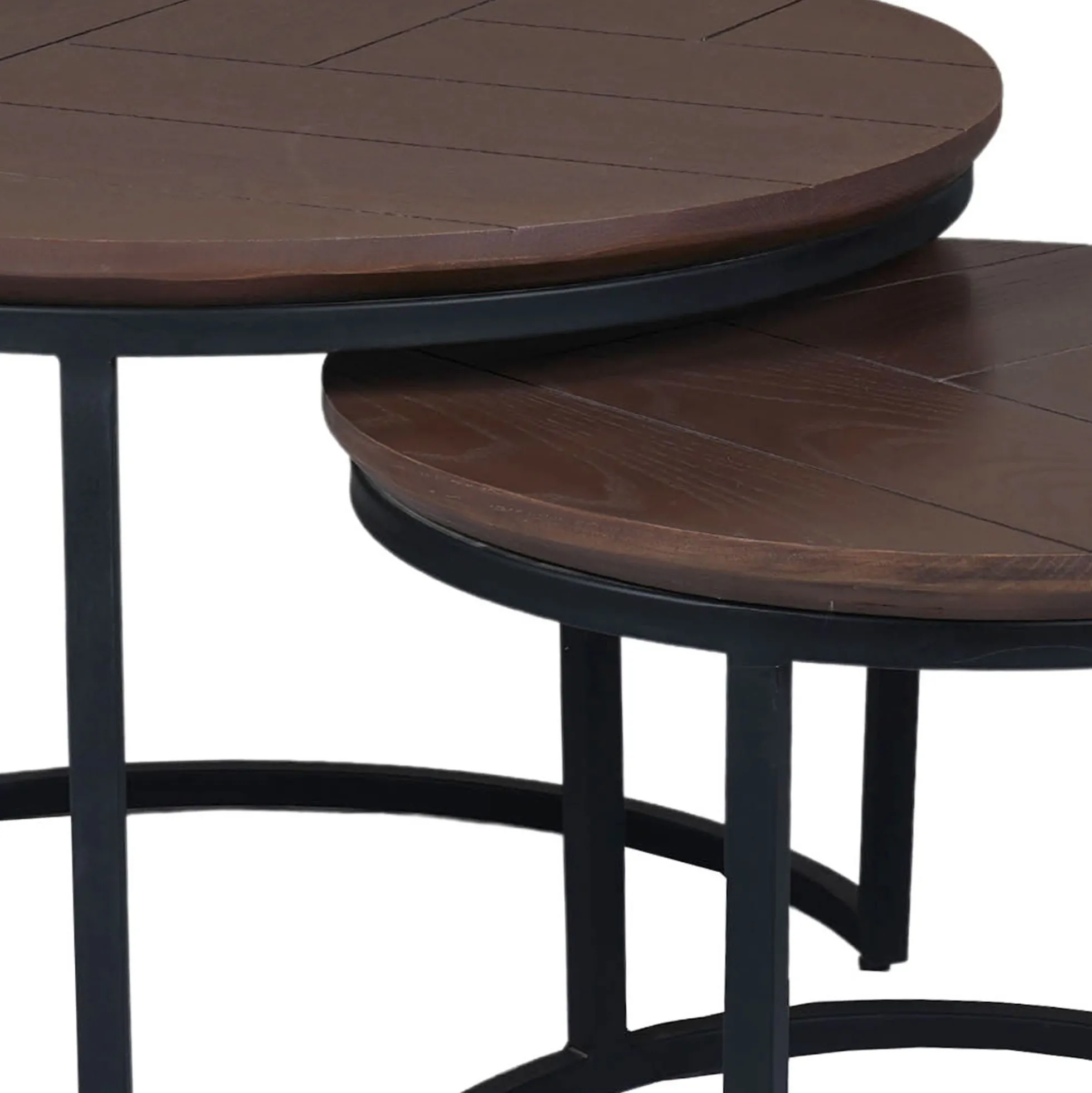 Table basse gigogne décor parquet foncé (lot de 2) LEXTON