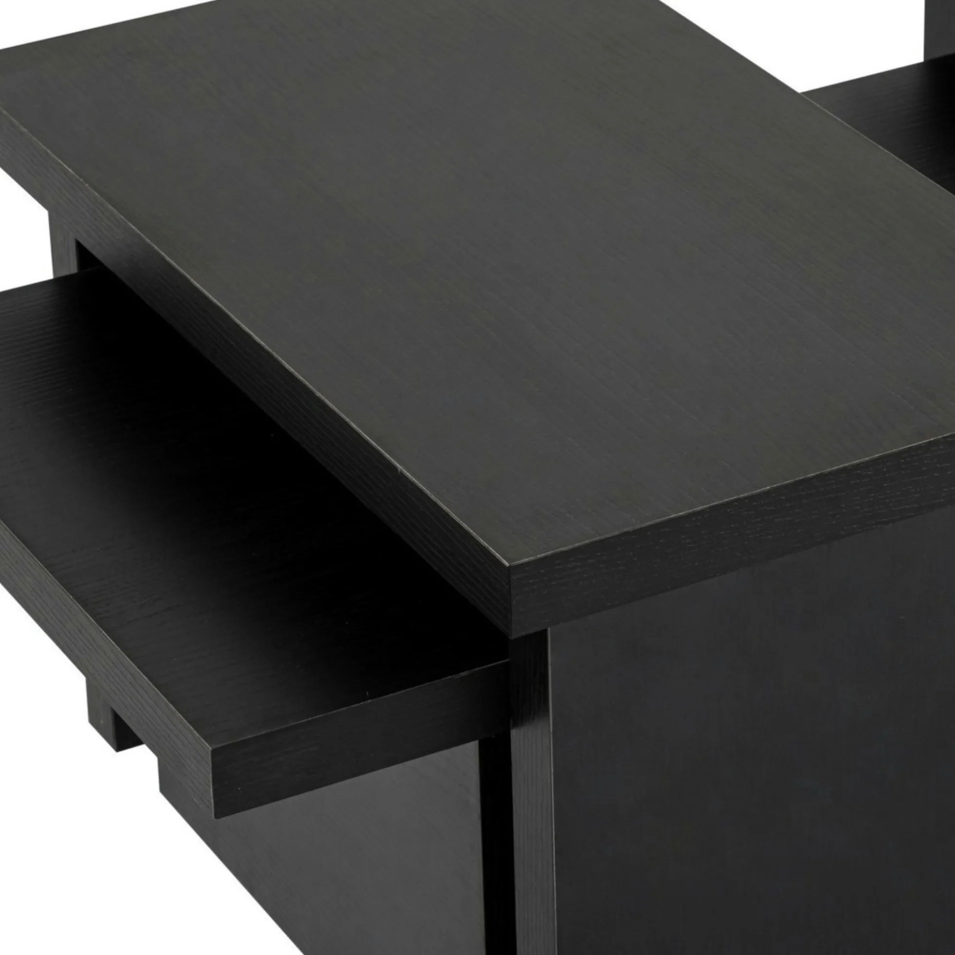 Table basse gigogne design – effet bois noir (3 pièces) MARFA