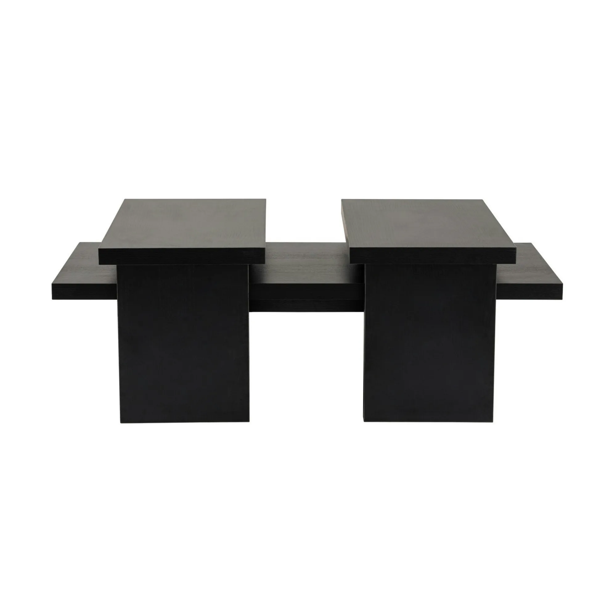 Table basse gigogne design – effet bois noir (3 pièces) MARFA