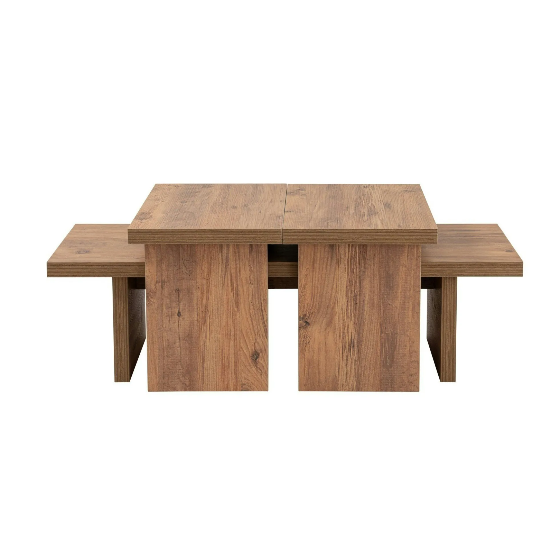 Table basse gigogne design – effet bois (3 pièces) MARFA