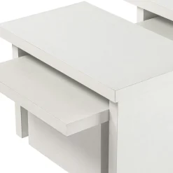 Table basse gigogne design – effet bois blanc (3 pièces) MARFA