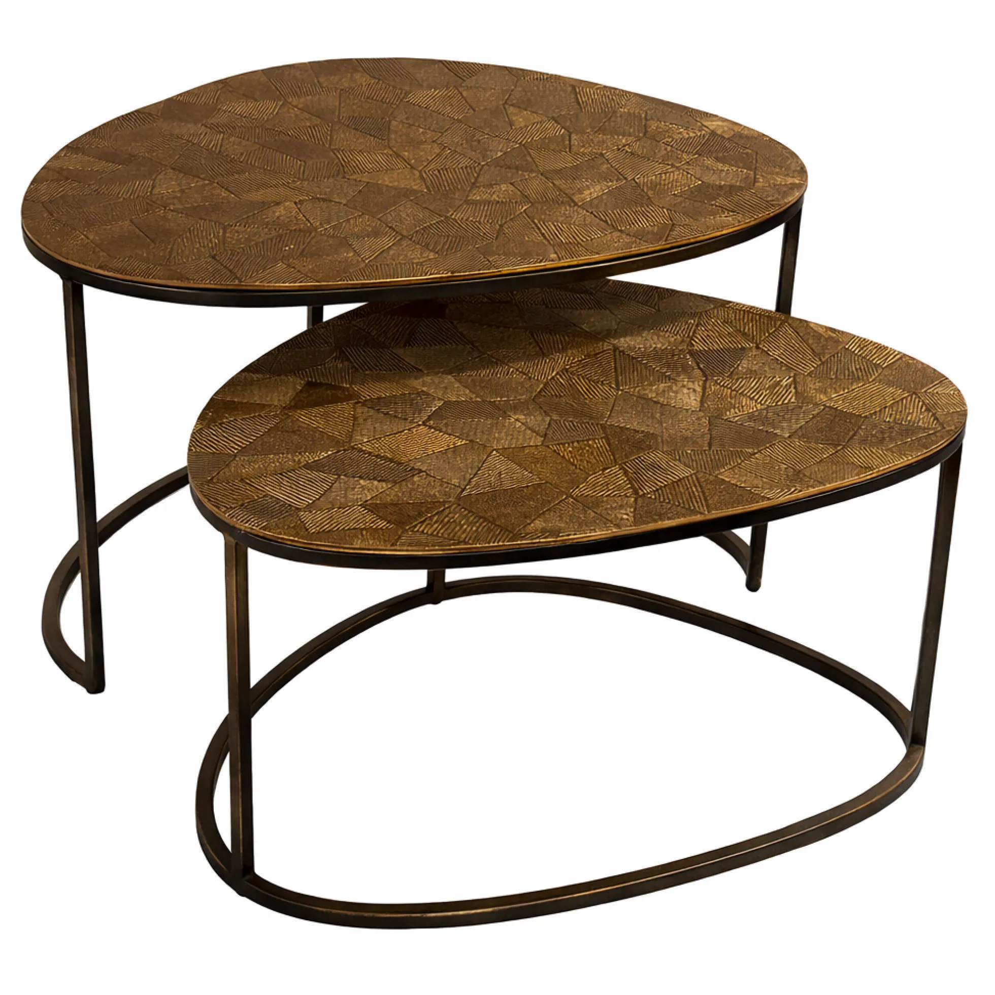 Table basse gigogne design galet organique (lot de 2) KANO