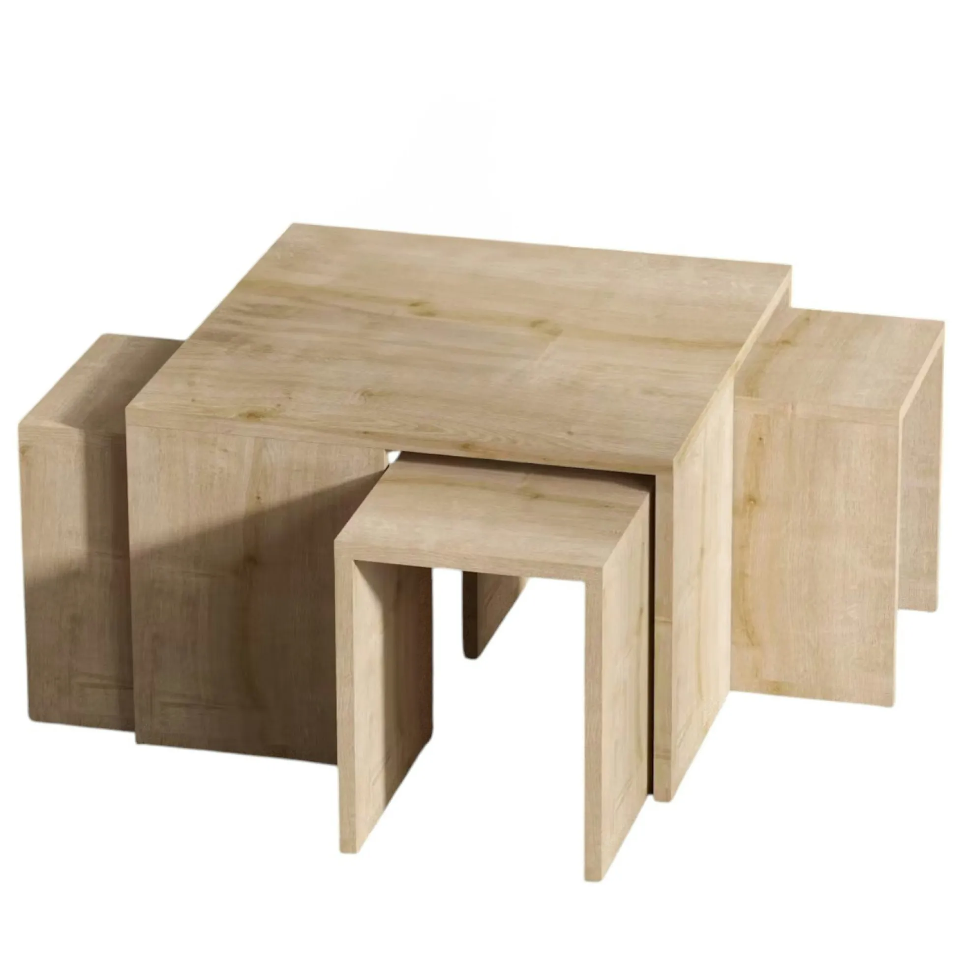 Table basse gigogne effet chêne - 5 pièces MARFA