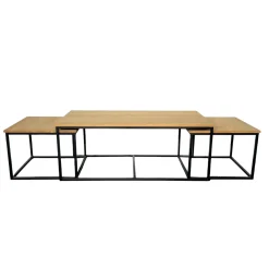 Table basse gigogne en bois de chêne huilé (lot de 3) COLOGNE
