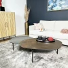 Table basse gigogne en céramique finition ardoise et rouille (lot de 2) LOMBARDIE