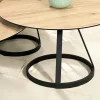 Table basse gigogne en céramique effet bois clair (lot de 3 pièces) LOMBARDIE