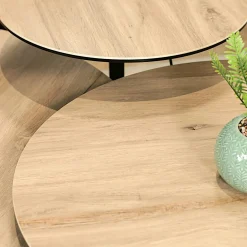 Table basse gigogne en céramique effet bois clair (lot de 3 pièces) LOMBARDIE