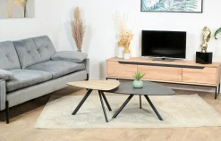 Table basse gigogne en céramique forme design (lot de 2 pièces) LOMBARDIE