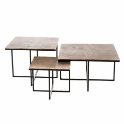 Table basse gigogne graphique à pieds croisés (lot de 3) KANO