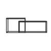 Table basse gigogne noire design moderne (lot de 2) JENA