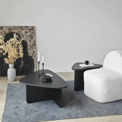 Table basse gigogne noire, triangle organique (x2) MARFA