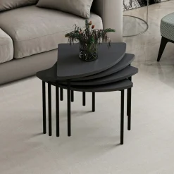 Table basse gigogne petit espace, finition anthracite JENA