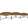 Table basse gigogne ronde en teck recyclé (lot de 3) SWING