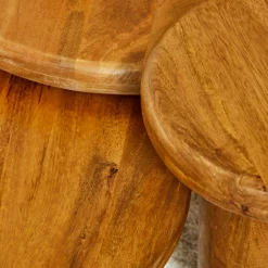 Table basse gigogne ronde à plateau épais (lot de 3) ALMA