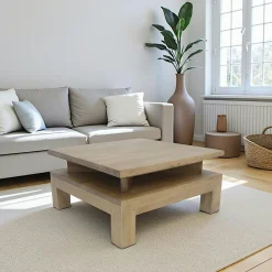 Table basse hévéa 70cm HELENA