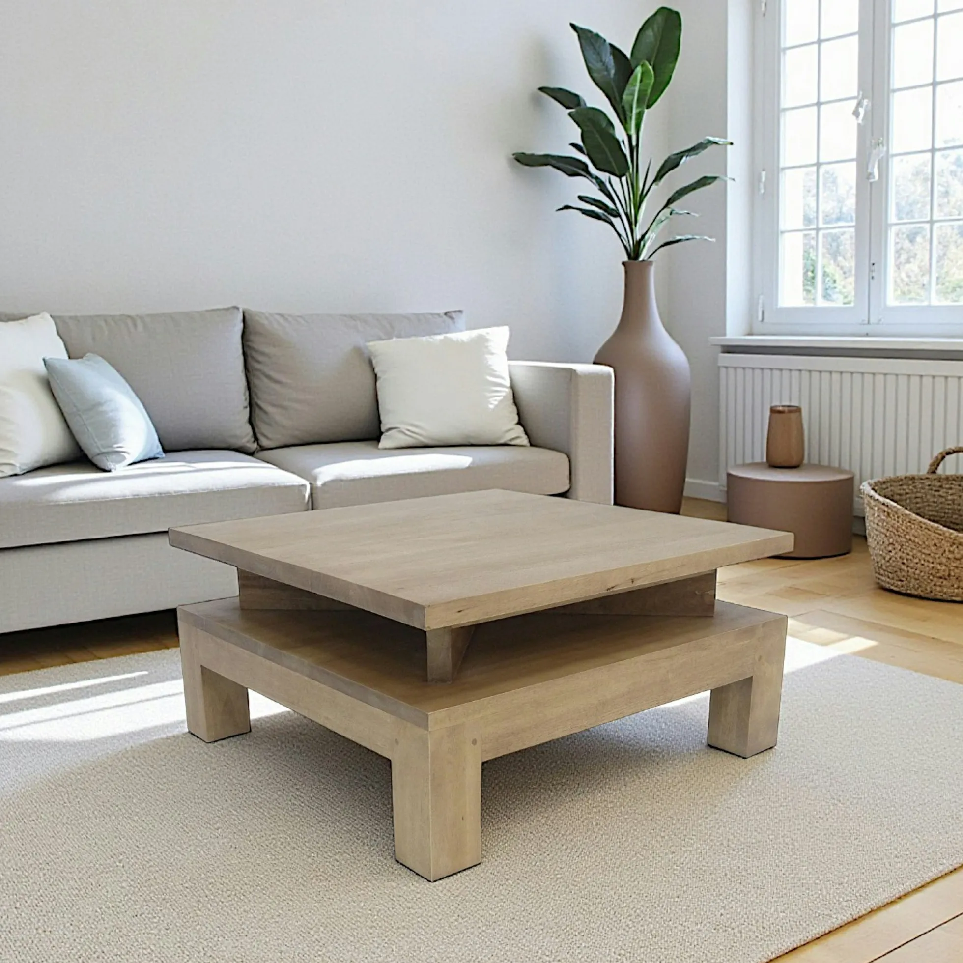 Table basse hévéa 70cm HELENA