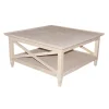 Table basse Hévéa double plateaux et côtés croisillons 90x90x45cm MAORI / TRADITION