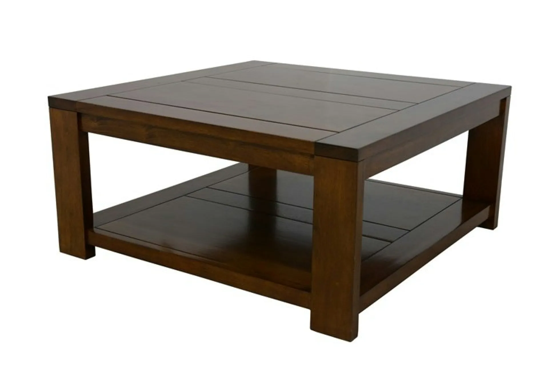 Table basse Hévéa double plateaux 80x80x38cm OLGA