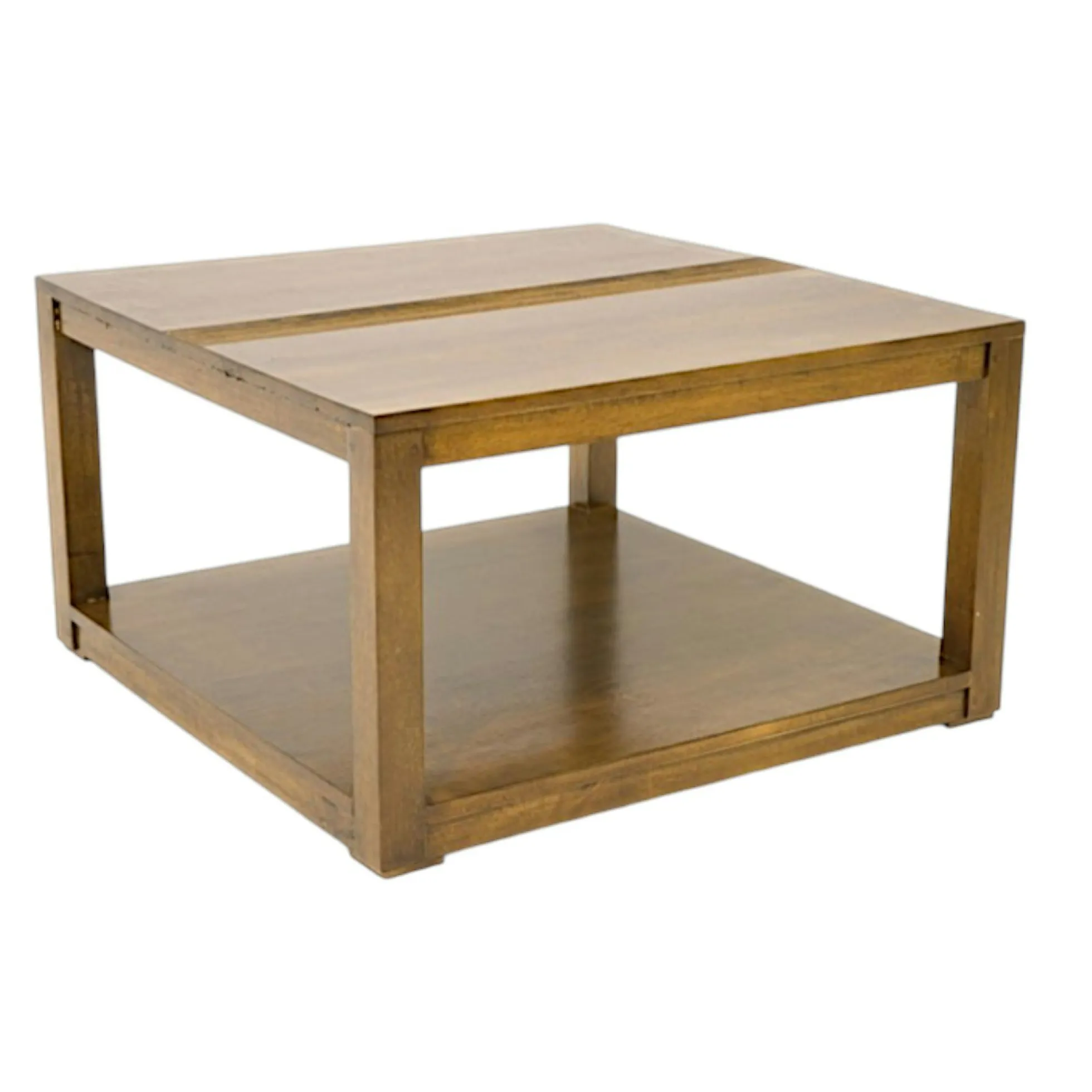 Table basse Hévéa double plateaux 70x70x40cm GALA