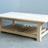 Table basse hévéa double plateaux 126x70cm MAORI