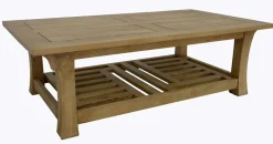 Table basse hévéa double plateaux 126x70cm MAORI
