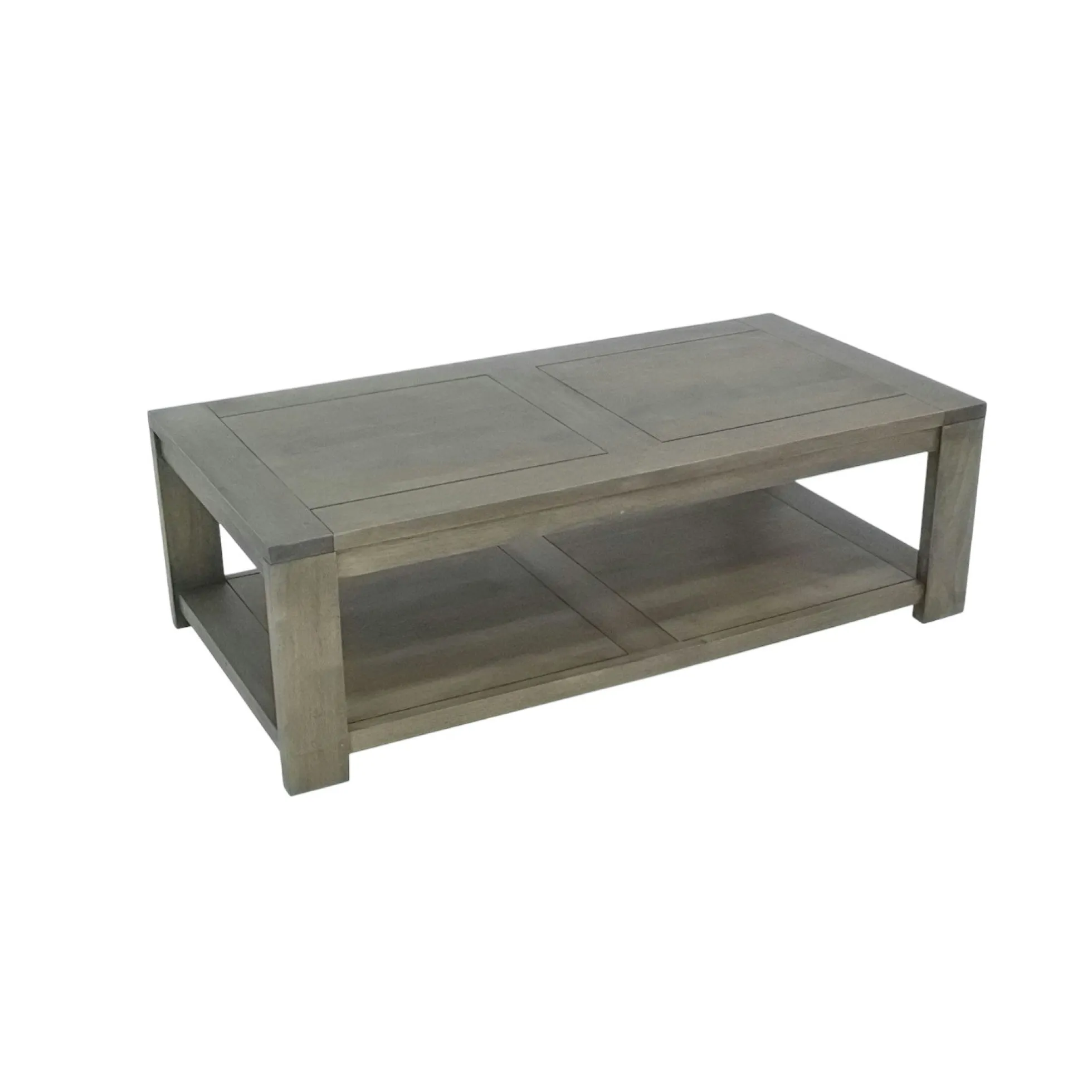Table basse Hévéa double plateaux 120x60x38cm OLGA