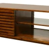 Table basse Hévéa 4 portes coulissantes Persiennes 130x70x45cm NEW ORLEANS